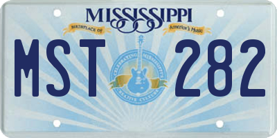 MS license plate MST282