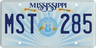 MS license plate MST285