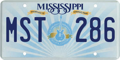MS license plate MST286