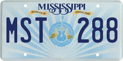MS license plate MST288