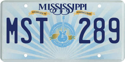 MS license plate MST289