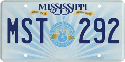 MS license plate MST292