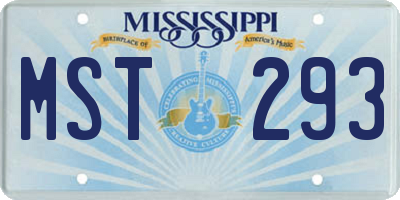 MS license plate MST293