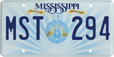MS license plate MST294