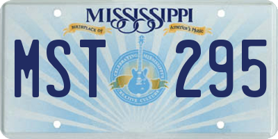 MS license plate MST295
