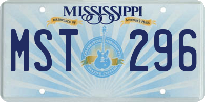 MS license plate MST296
