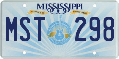 MS license plate MST298