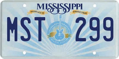 MS license plate MST299