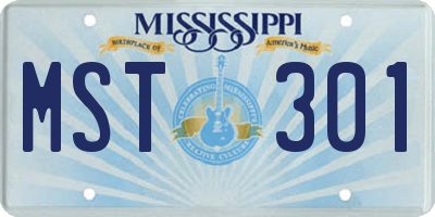 MS license plate MST301