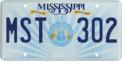 MS license plate MST302