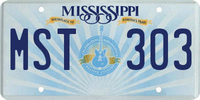 MS license plate MST303