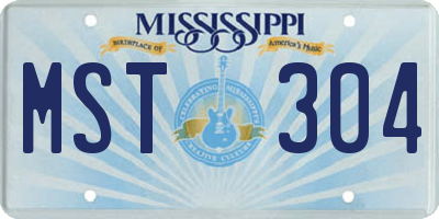 MS license plate MST304
