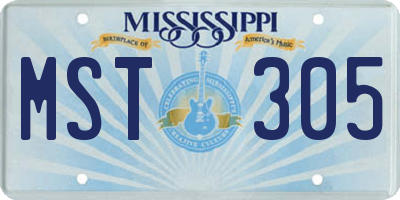 MS license plate MST305