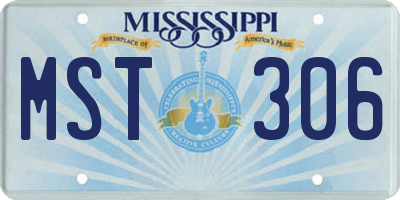 MS license plate MST306