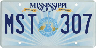 MS license plate MST307