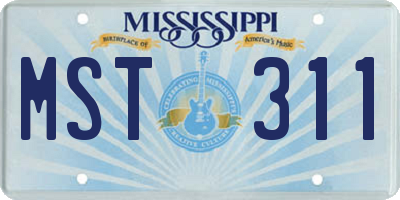 MS license plate MST311
