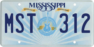 MS license plate MST312
