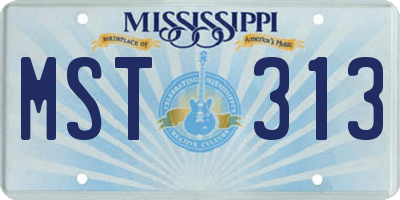 MS license plate MST313