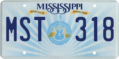 MS license plate MST318