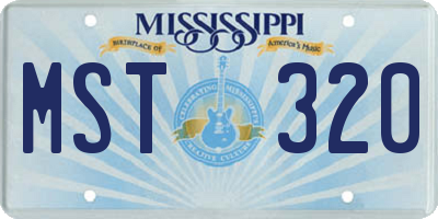 MS license plate MST320