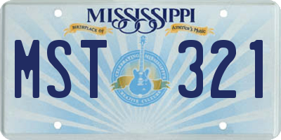 MS license plate MST321