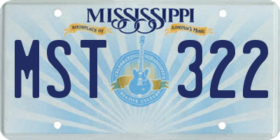 MS license plate MST322