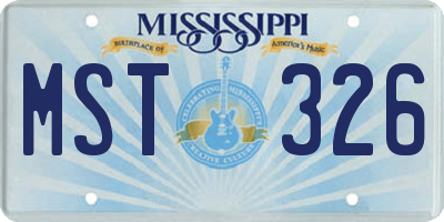 MS license plate MST326