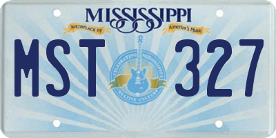 MS license plate MST327