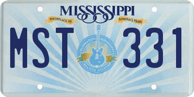 MS license plate MST331