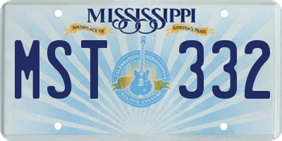 MS license plate MST332