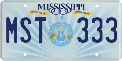 MS license plate MST333