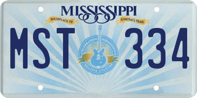 MS license plate MST334