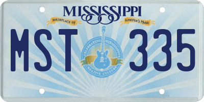 MS license plate MST335