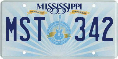 MS license plate MST342