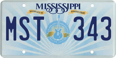 MS license plate MST343