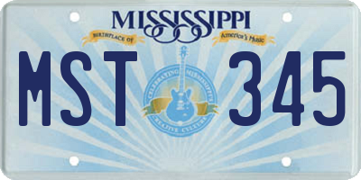 MS license plate MST345
