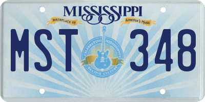 MS license plate MST348