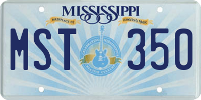 MS license plate MST350
