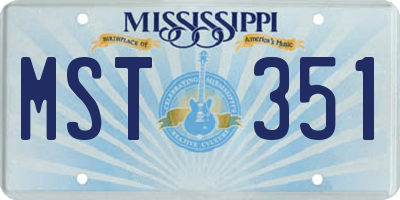 MS license plate MST351