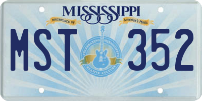 MS license plate MST352