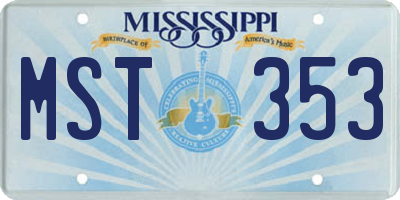 MS license plate MST353