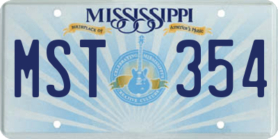 MS license plate MST354