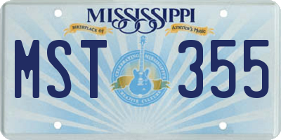 MS license plate MST355