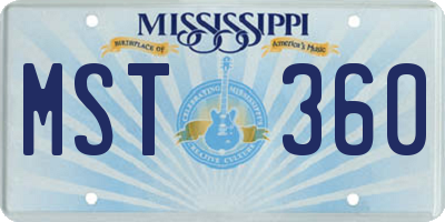 MS license plate MST360