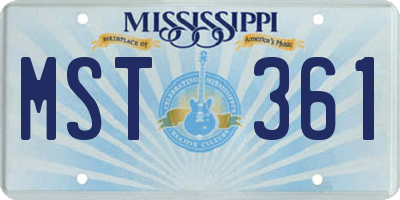 MS license plate MST361