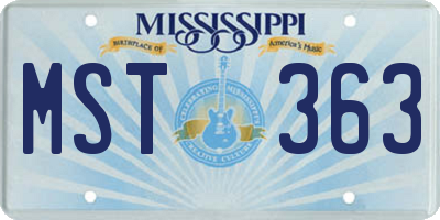 MS license plate MST363
