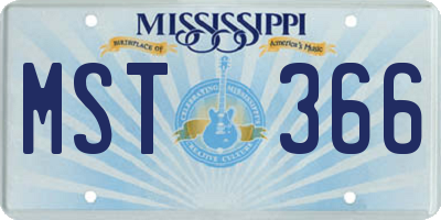 MS license plate MST366