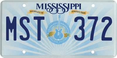 MS license plate MST372