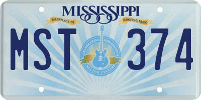 MS license plate MST374