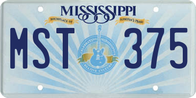MS license plate MST375